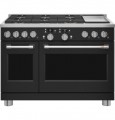 Café - 8.25 Cu. Ft. Freestanding Double Oven Dual Fuel True Convection Range with 6 Burners, Customizable - Matte Black