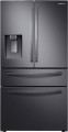 Samsung - 27.8 cu. ft. 4-Door French Door Refrigerator with Food Showcase - Fingerprint Resistant Black Stainless Steel