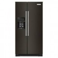 KitchenAid - 22.6 Cu. Ft. Side-by-Side Counter-Depth Refrigerator - Black stainless steel