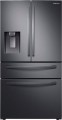 Samsung - 22.6 cu. ft. 4-Door French Door Counter Depth Refrigerator with FlexZone™ Drawer - Fingerprint Resistant Black Stainless Steel
