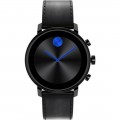 Movado - Connect 2.0 Smartwatch 42mm Ion-Plated Stainless Steel - Black Ion-Plated Stainless Steel With Leather Band
