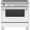 Fisher & Paykel - Classic Series 4.9 Cu. Ft. Freestanding Electric Induction Convection Range with Self-Cleaning - White