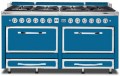 Viking - Tuscany 7.6 Cu. Ft. Freestanding Dual Fuel Convection Range - Slate Blue