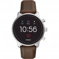 Fossil - Gen 4 Explorist HR Smartwatch 45mm Stainless Steel - Stainless Steel with Brown Leather Strap