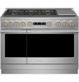 Monogram - 8.9 Cu. Ft. Freestanding Double Oven Gas Convection Range with 6 Burners - Stainless Steel