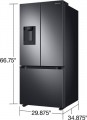 Samsung - 22 cu. ft. Smart 3-Door French Door Refrigerator with External Water Dispenser - Black stainless steel