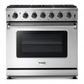 Thor Kitchen - 6.0 Cu.Ft Freestanding Gas Convection Range with Storage Drawer- Liquid Propane - Stainless Steel