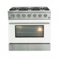 Forno Appliances - Galiano 5.36 Cu. Ft. Freestanding Gas Range with Convection Oven - White Door - White