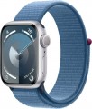 Apple Watch Series 9 (GPS) 41mm Silver Aluminum Case with Winter Blue Sport Loop - Silver