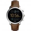 Fossil - Gen 3 Explorist Smartwatch 46mm Stainless Steel - Stainless Steel with Brown Leather Strap