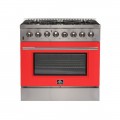Forno Appliances - Galiano 5.36 Cu. Ft. Freestanding Dual Fuel Electric Range with Convection Oven - Red Door