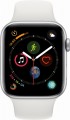 Apple - Apple Watch Series 4 (GPS + Cellular), 44mm Silver Aluminum Case with White Sport Band - Silver Aluminum