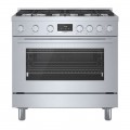 Bosch - 800 Series 3.7 cu. ft. Freestanding Dual Fuel Convection Range with 6 Dual Flame Ring Burners - Stainless Steel