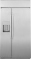 GE Profile - 24.5 Cu. Ft. Side-by-Side Built-In Smart Refrigerator with External Water & Ice Dispenser - Stainless steel