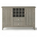 Simpli Home - Bedford Sideboard Buffet and Wine Rack - Distressed Grey