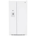 GE 25.3 Cu. Ft. Side-by-Side Refrigerator with External Ice & Water Dispenser - High gloss white