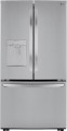 LG - 29 Cu. Ft. 3-Door French Door Smart Refrigerator with Ice Maker and External Water Dispenser - Stainless steel