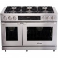 Dacor - Professional 5.2 Cu. Ft. Self-Cleaning Freestanding Double Oven Dual Fuel Convection Range, Natural Gas - Silver Stainless Steel