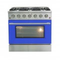 Forno Appliances - Galiano 5.36 Cu. Ft. Freestanding Gas Range with Convection Oven - Blue Door - Blue